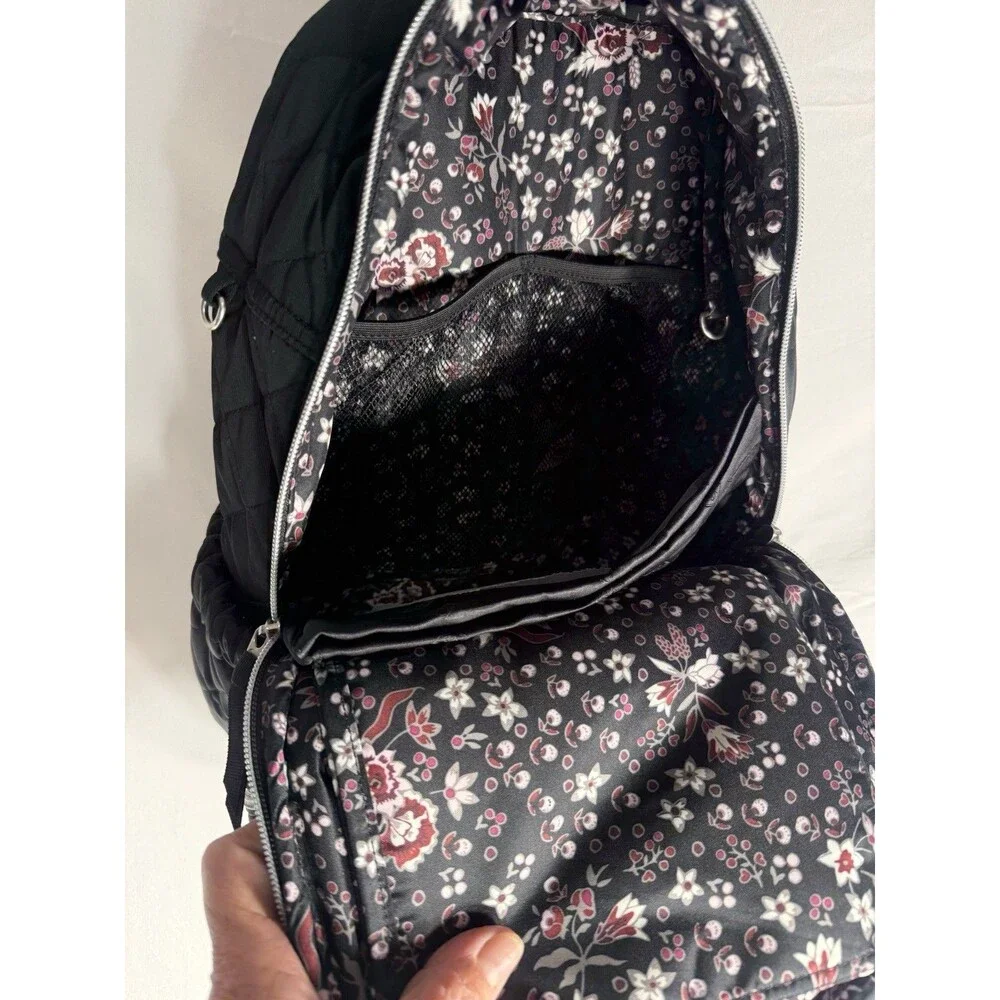 Vera Bradley Large Quilted Backpack Black Unisex  Fabric  NWT